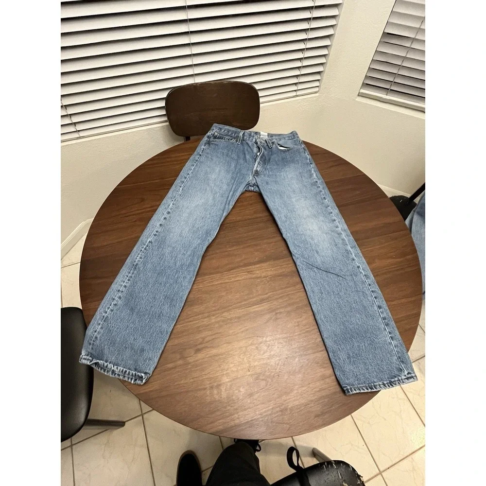 Levi's 501 Men's 34x32 Y2K Straight Jeans Blue Denim Medium Wash Button Fly
