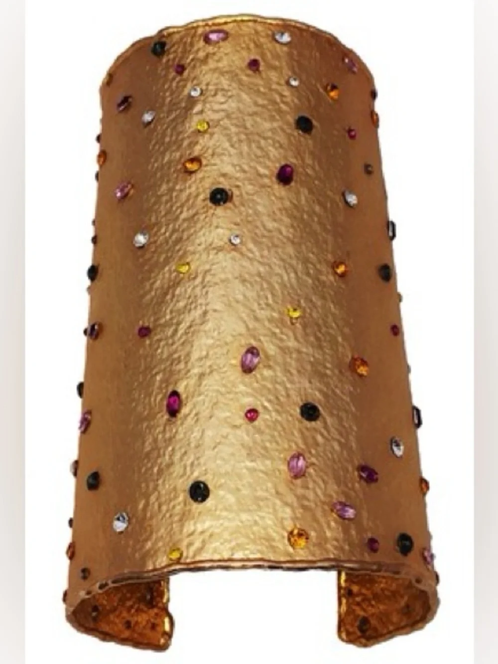 NWOT. Zara Golden Metal Wide Bracelet/Cuff with Rhinestones.