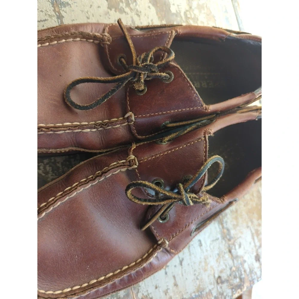 Mens Sperry Top-Sider Collection Brown Leather Upper Boat Shoes Size‎ 10.5M