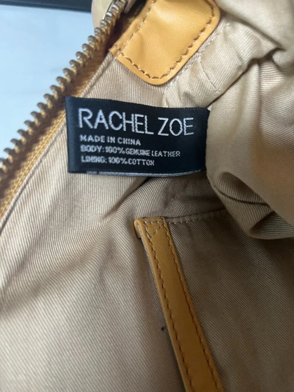 Rachel Zoe Leather Camel Convertible Satchel Bowler Tote Shoulder Bag