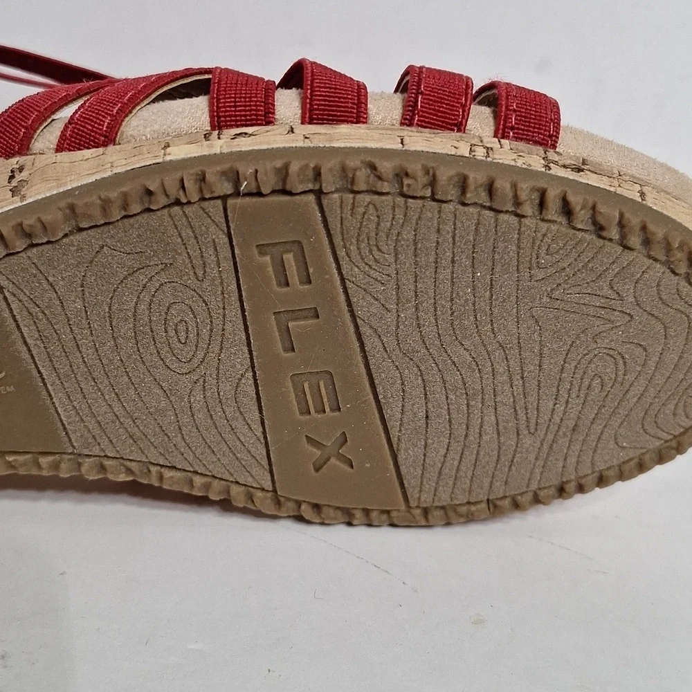 Life Stride (NEW) Red Mallory Stretch Strappy Wedge Comfort Sandals Size 9.5