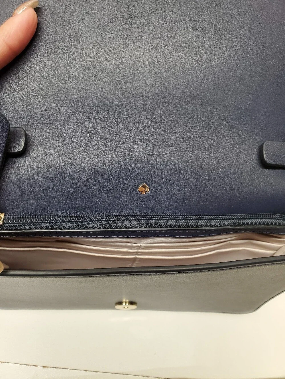 kate spade navy leather