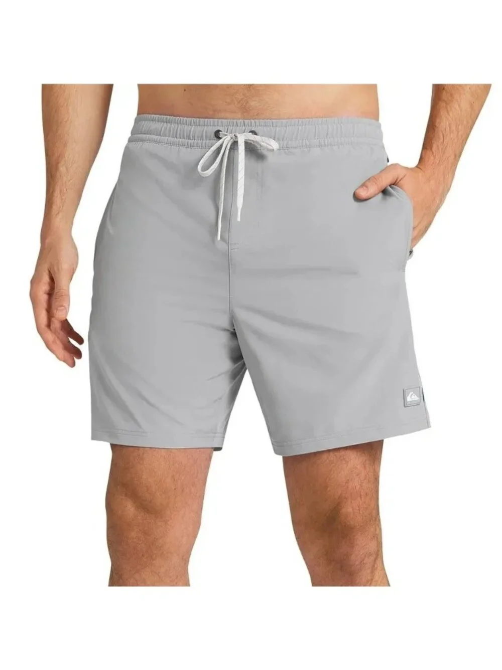 NWT Quiksilver Men's L Gray  Waterman Collection Swim Volley Shorts L Stretch