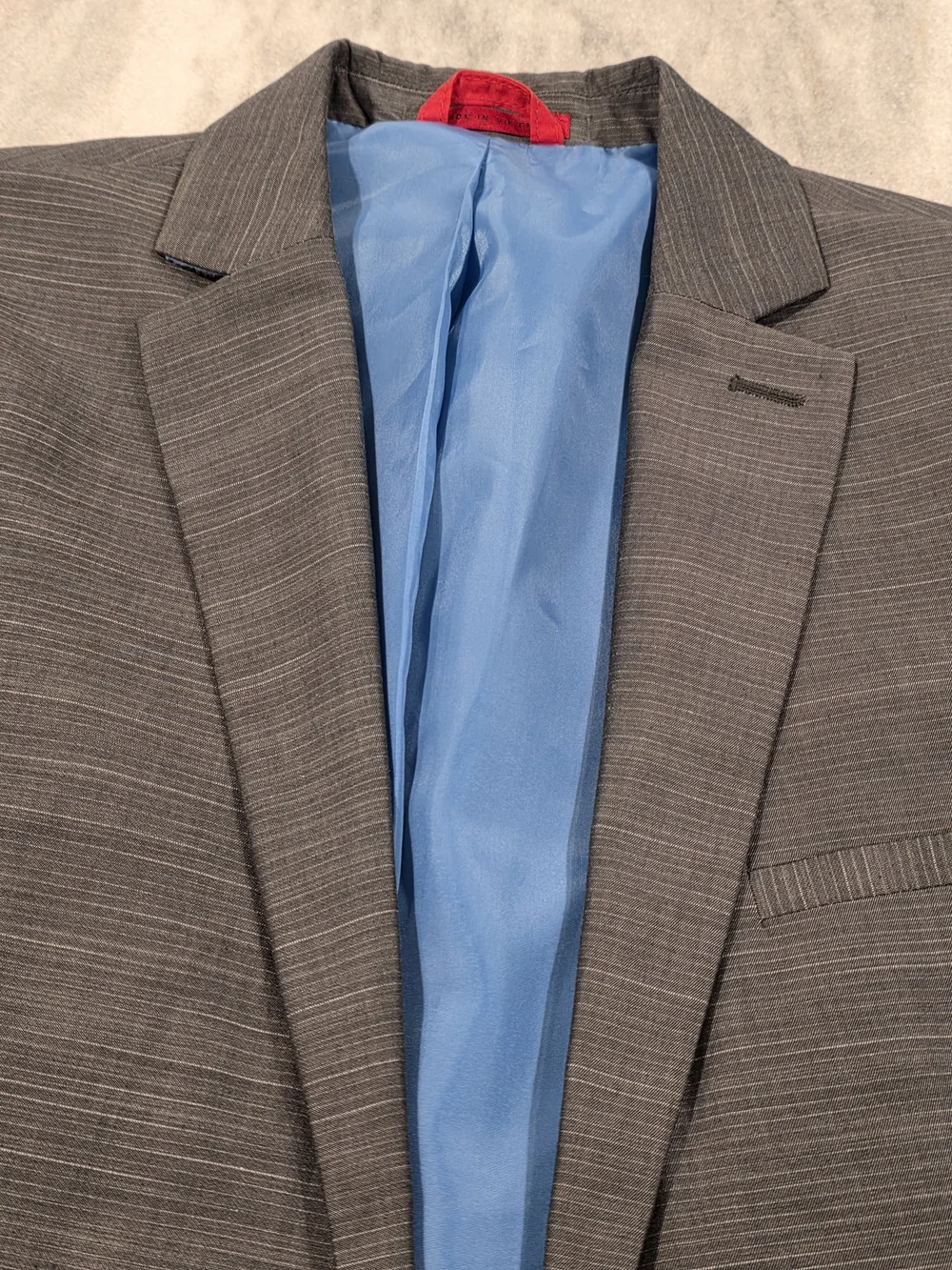 (S) 40R Men's Alfani Casual Blazer Slim Fit Gray Brown 100% Cotton Sport Coat