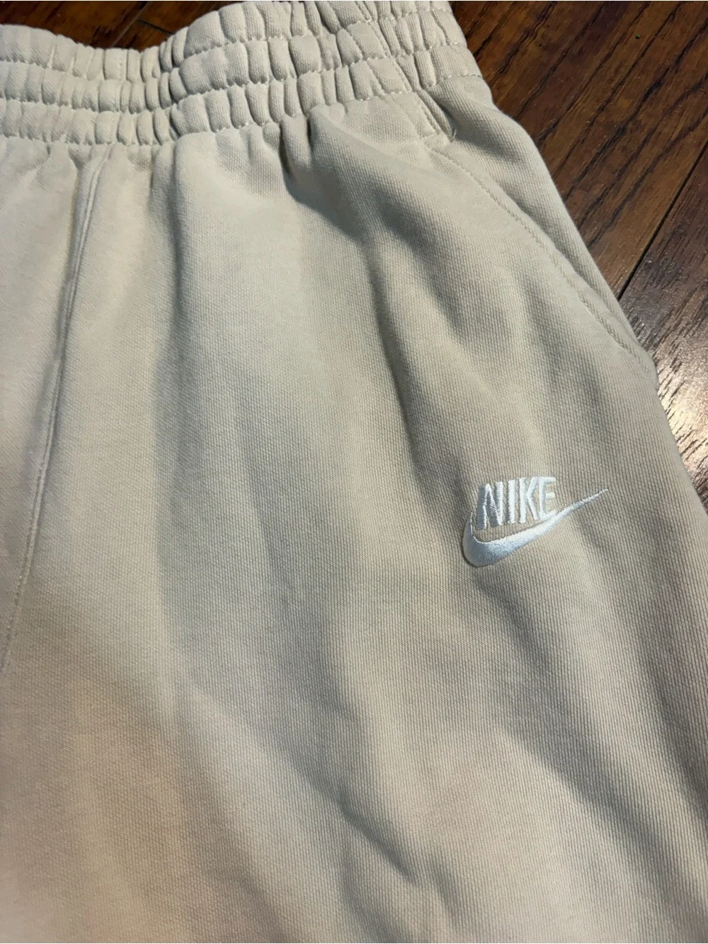 Nike girls size L beige wide leg pull on sweatpants