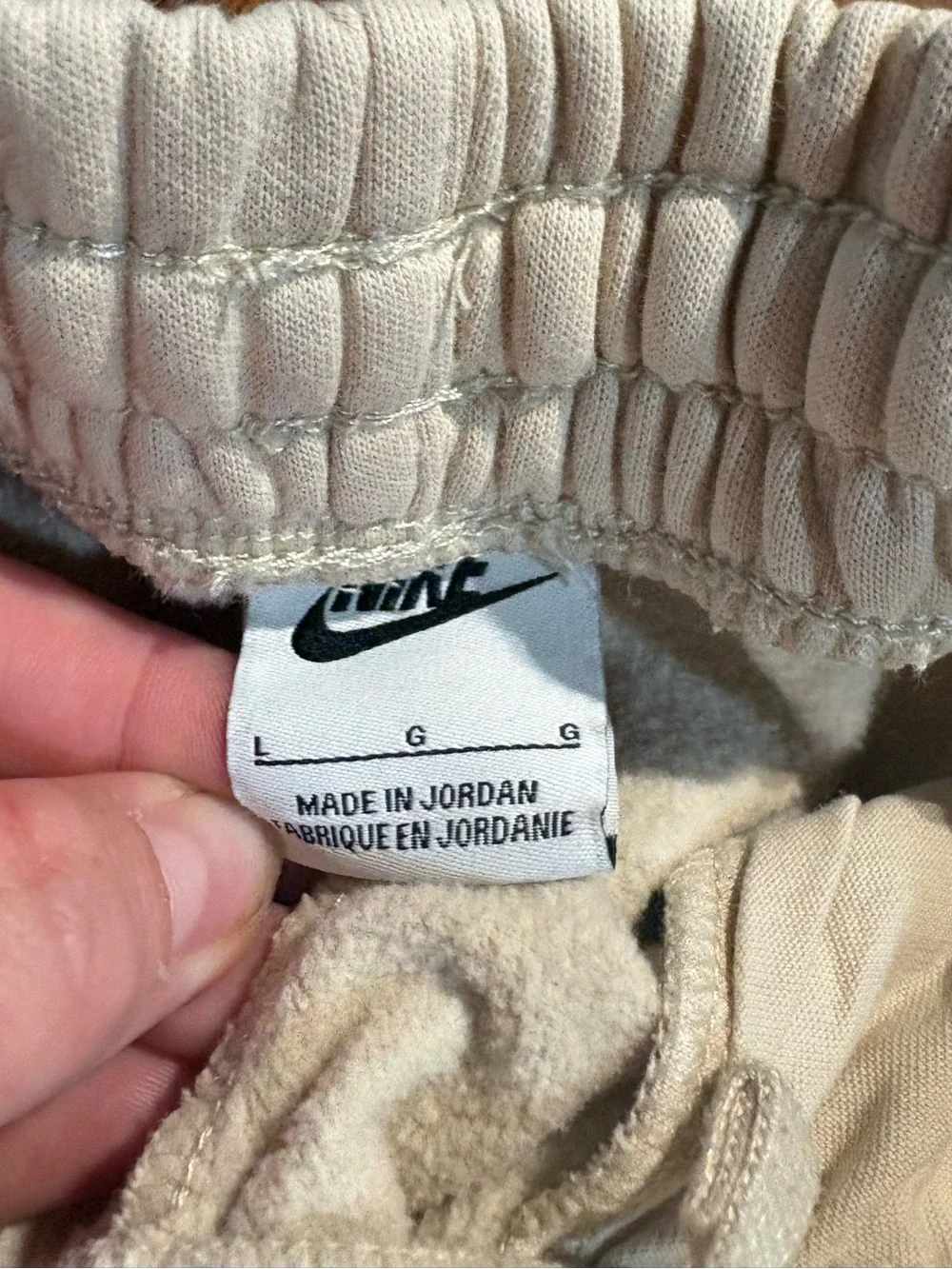 Nike girls size L beige wide leg pull on sweatpants