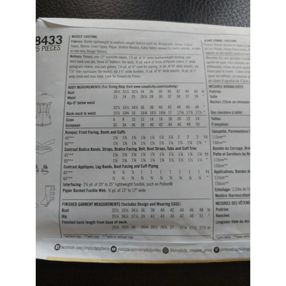 Simplicity 8433 dc