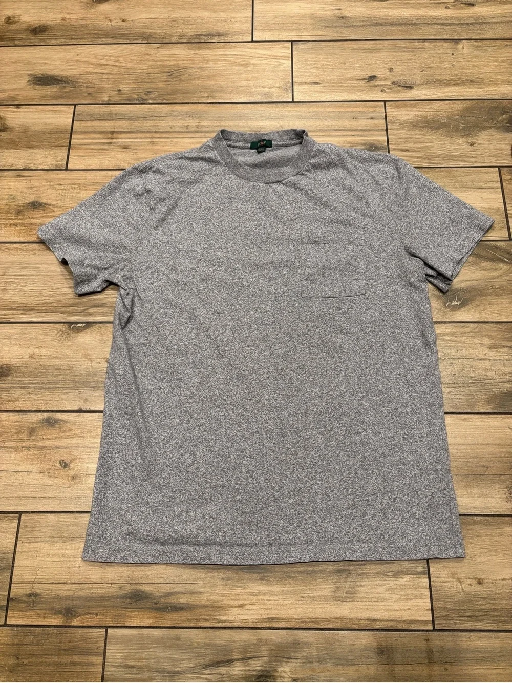 J Crew Heather Gray Short Sleeve Crewneck Pocket T-Shirt Size L Minimalist