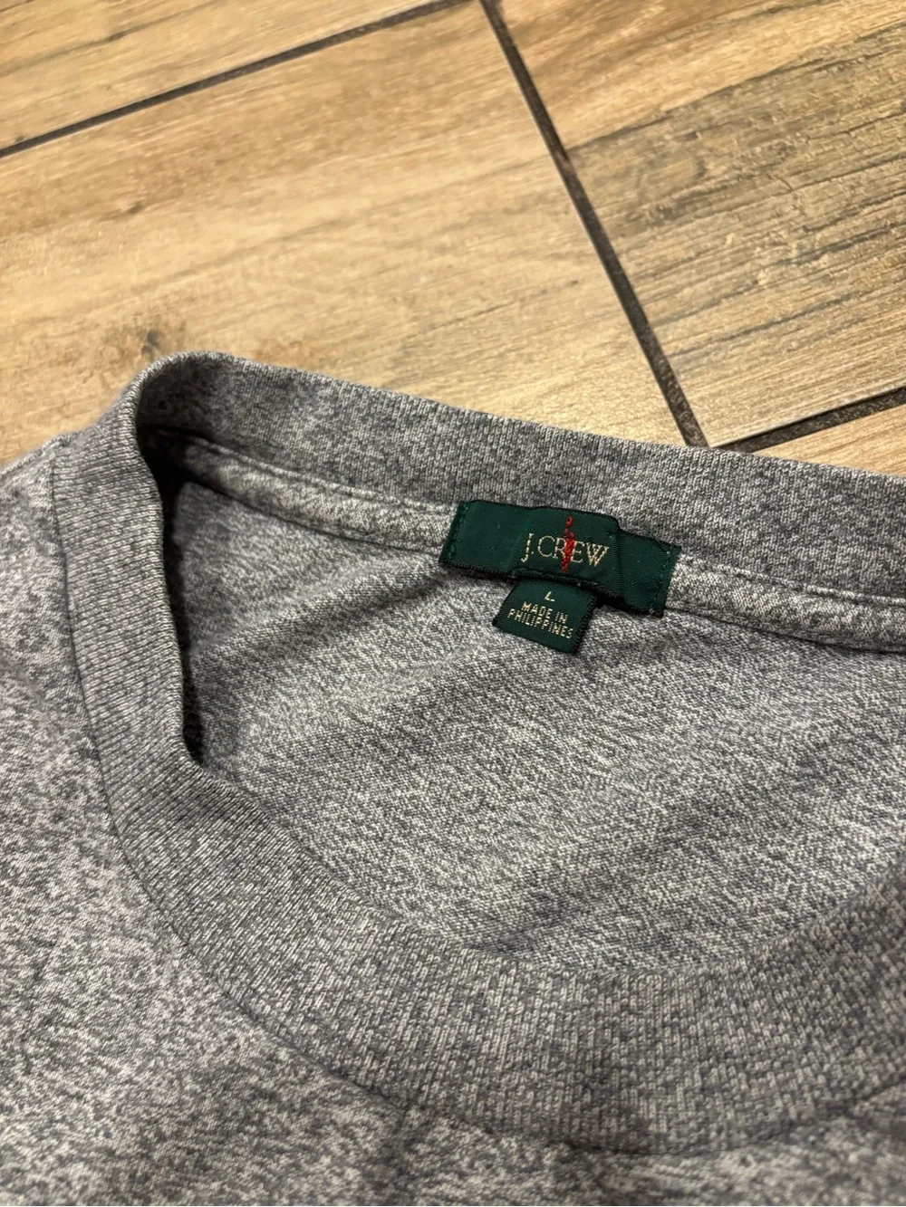 J Crew Heather Gray Short Sleeve Crewneck Pocket T-Shirt Size L Minimalist