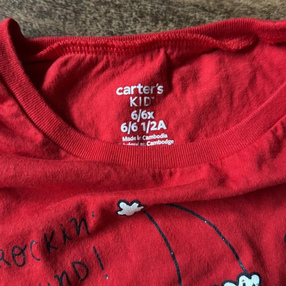 Kids Red Graphic Long Sleeve Shirt