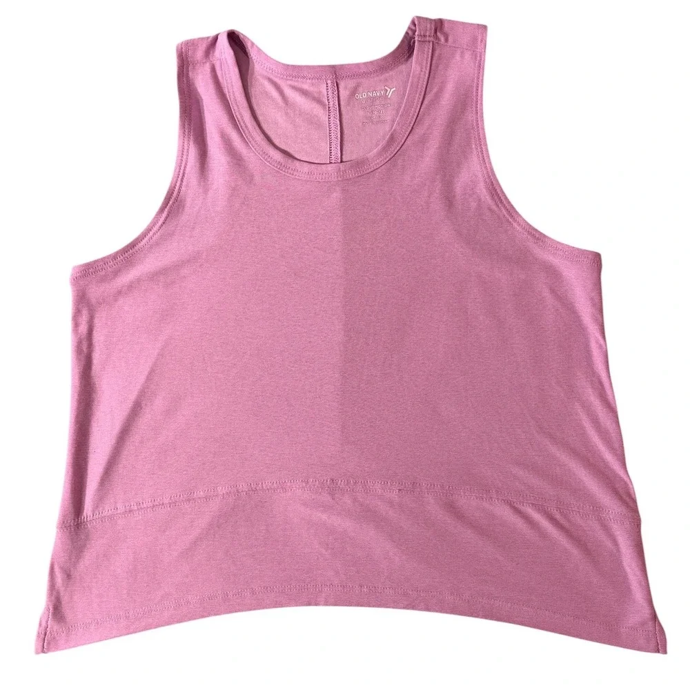 Old Navy Pink Tank Top Active CloudMotion Green Racerback Performance Size L
