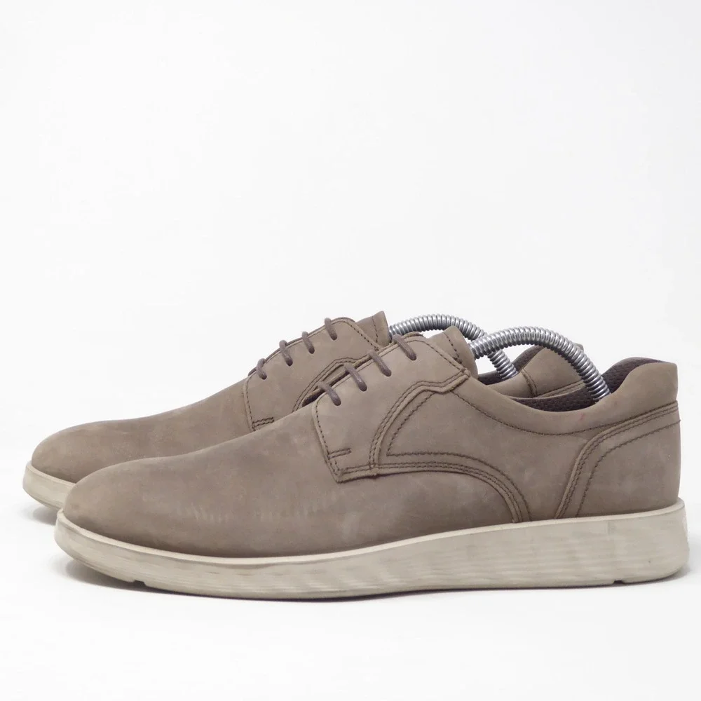 ECCO Mens S-Lite Hybrid Derby Shoes Taupe Leather Lace Up 42 / 8-8.5