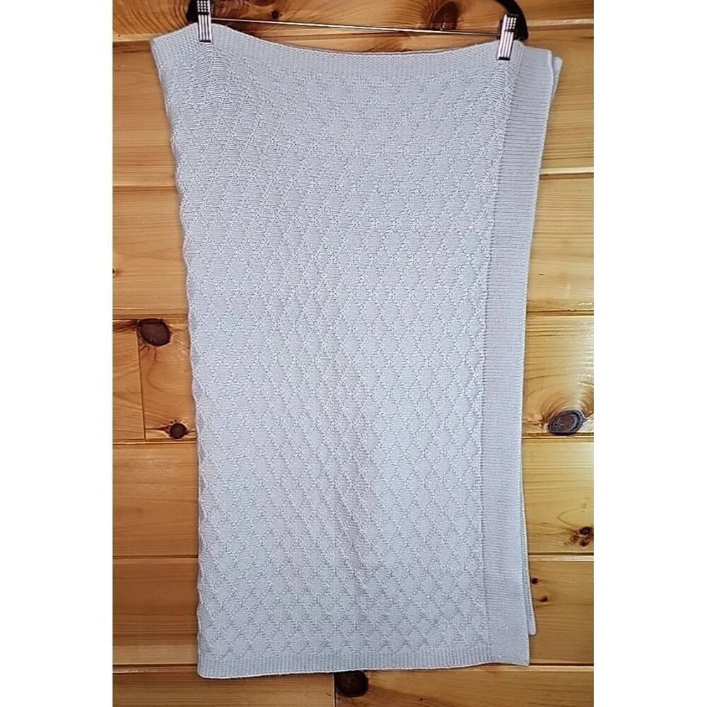Just Born Sparkle 40x30 Sweater Knit Stroller Blanket, Gray/Silver Baby Shower