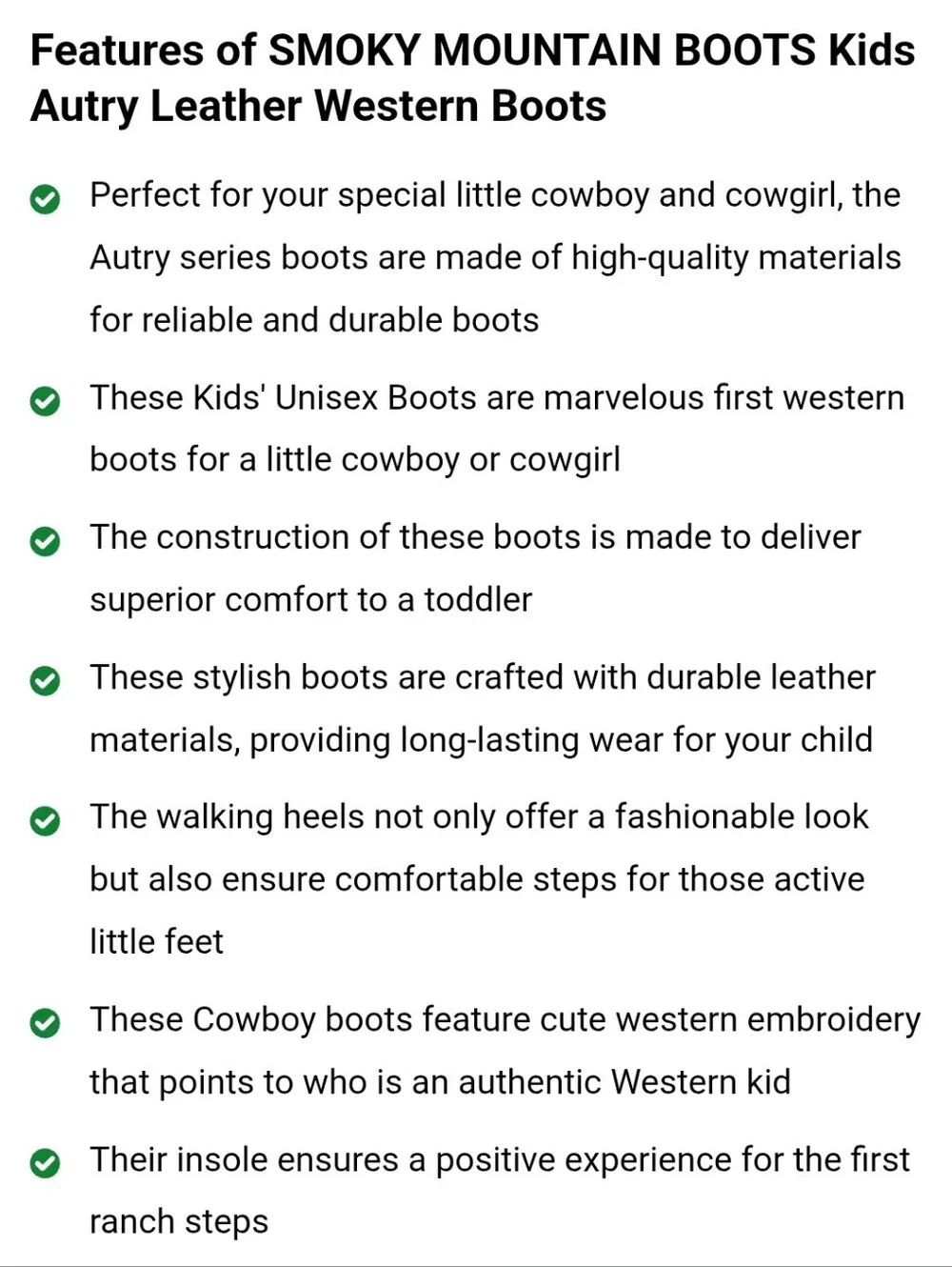 Smoky Mountain Boots girls toddler