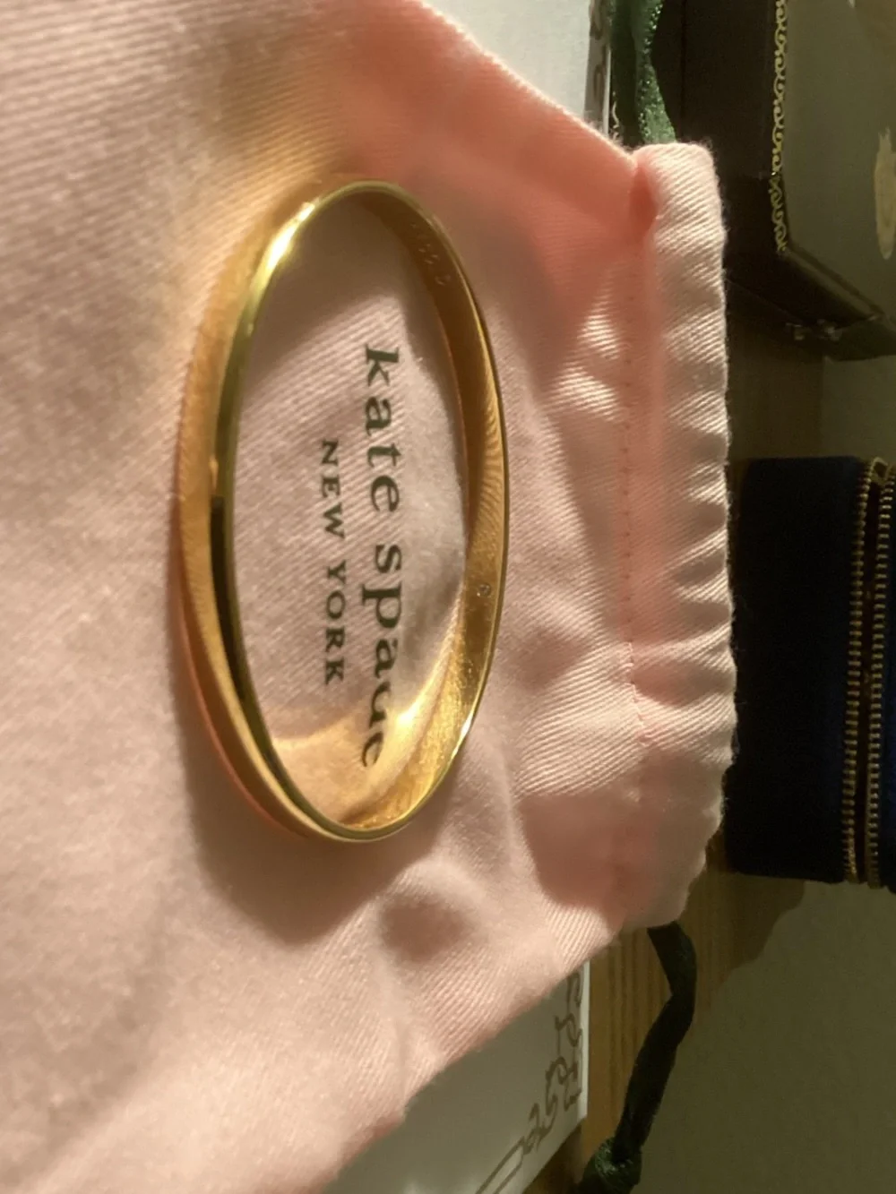 kate spade Gold Slim Bangle with Pink Liner