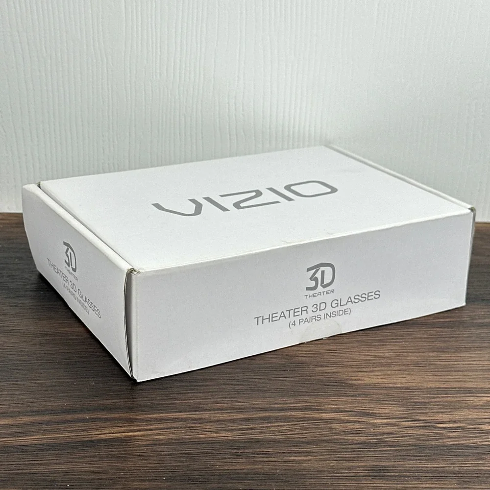 Vizio Theater 3D Glasses 4 Pack Black Passive 3D Eyewear with Cleaning Cloth