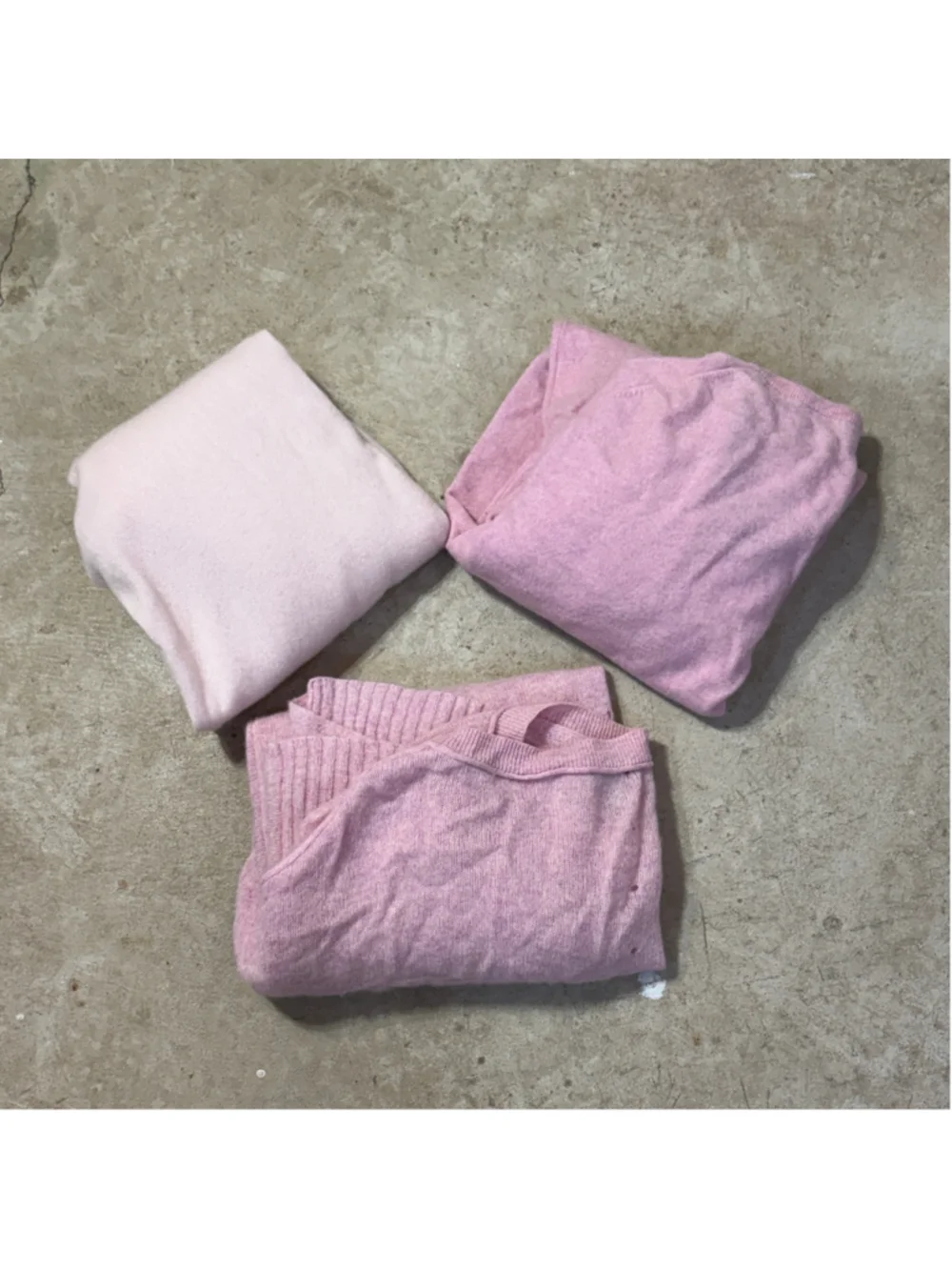 100% Cashmere Sweater Lot Of 3 Pink Cutter Fabric Approx 700g Craft Upcycle