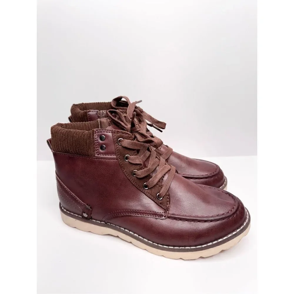Steve Madden Youth Boots Boy B-Everett‎ Size 5 Brown Lace Up Shoes