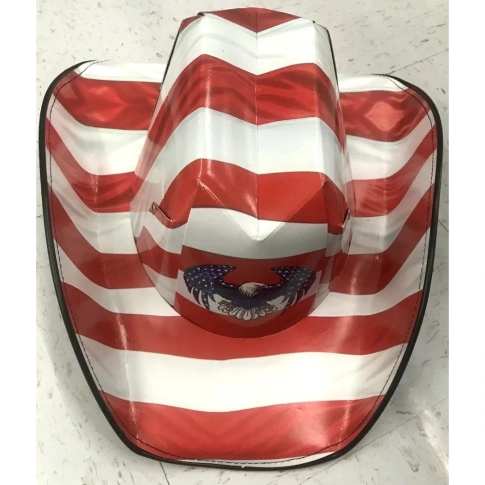 Eagle Stripe Beer Box COWBOY HAT American Flag Carton Novelty Americana New RARE