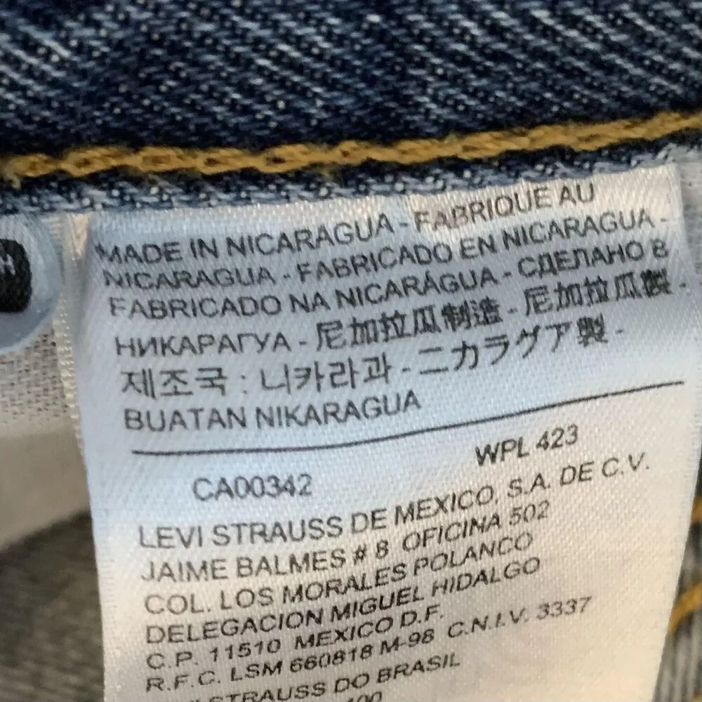 Levis 505 Jeans Mens 31x27 Blue Medium Wash Straight Leg Raw Hem Denim‎ Pants