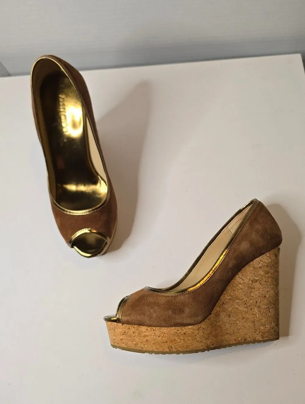 Jimmy Choo Papina Cork Wedges Size 38
