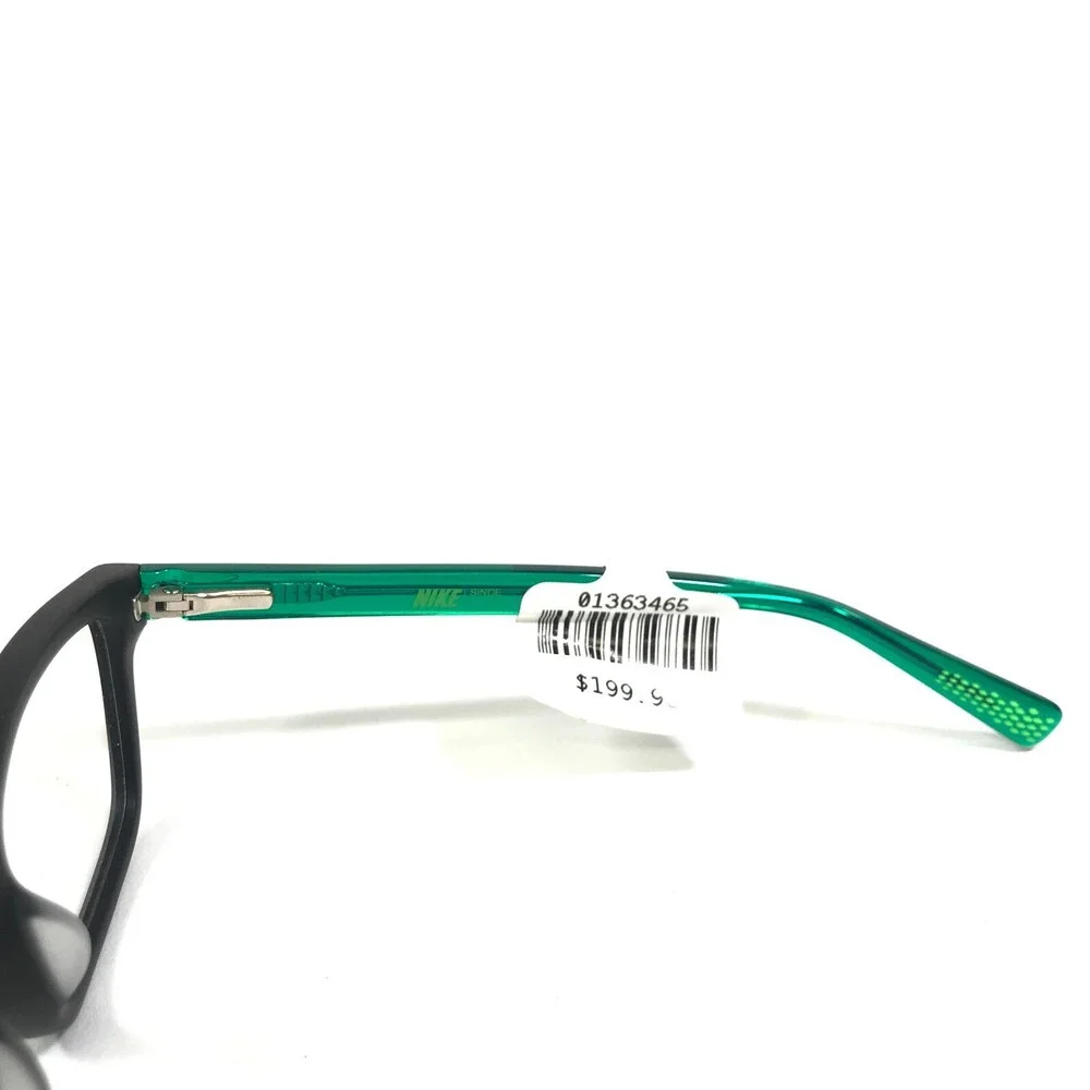 Nike Kids Eyeglasses Frames 5536 001 Black Clear Green Rectangular 46-15-125