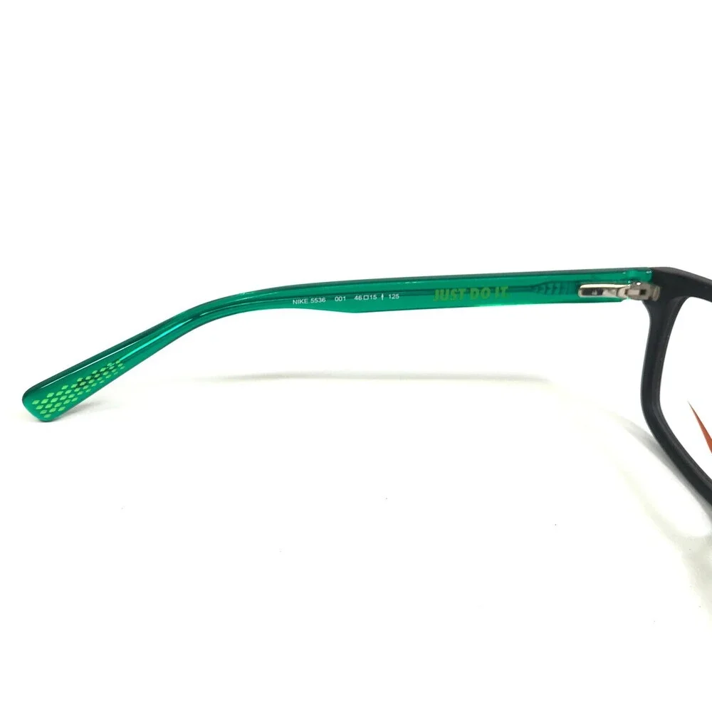 Nike Kids Eyeglasses Frames 5536 001 Black Clear Green Rectangular 46-15-125