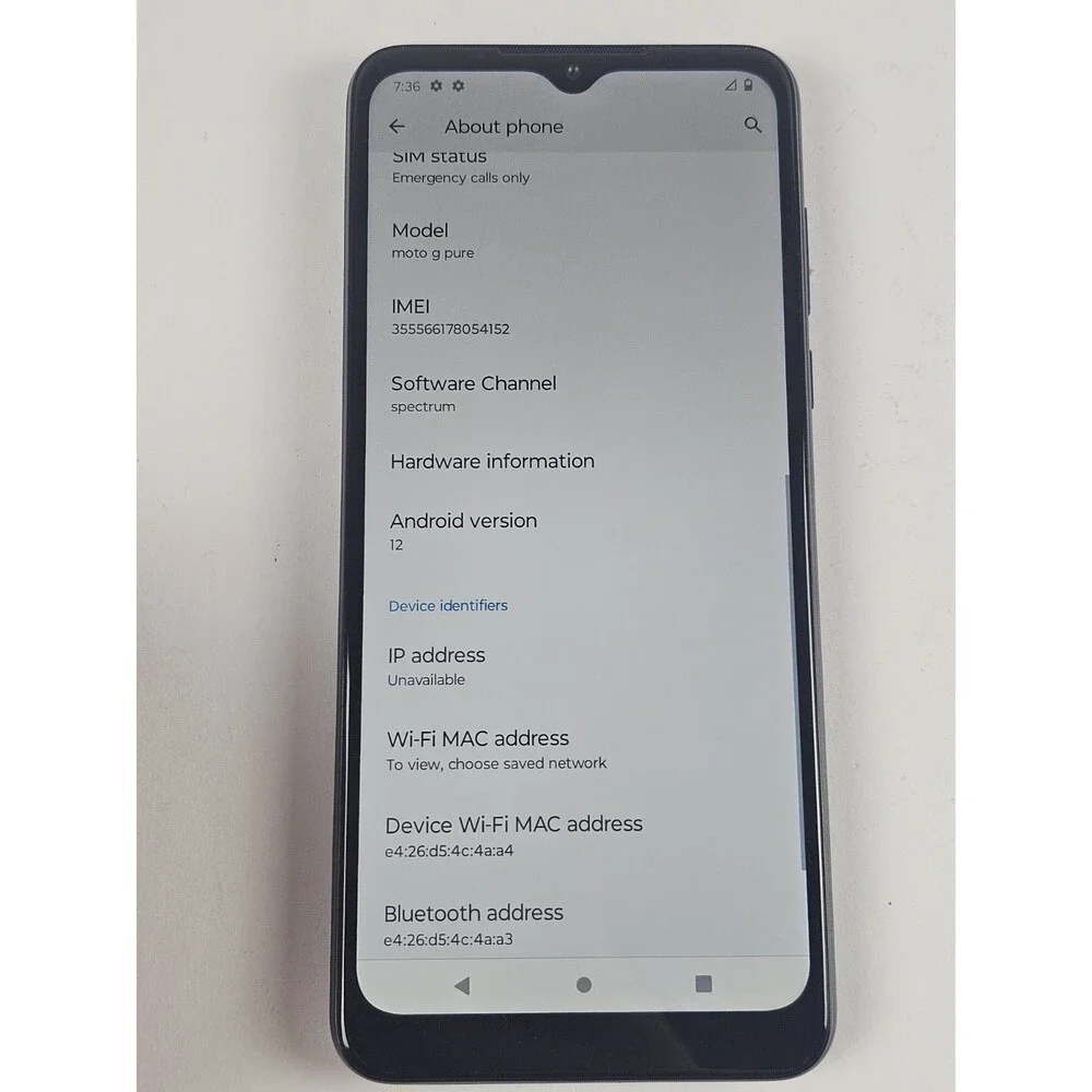 Moto G Pure (2021) 32GB Andriod 12 5MP/16MP Spectrum Factory Reset