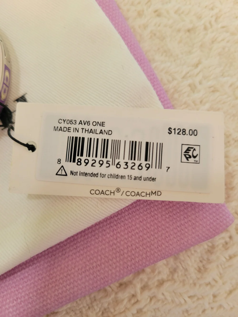 Coach Purple Enamel Signature Hinged Bangle Bracelet