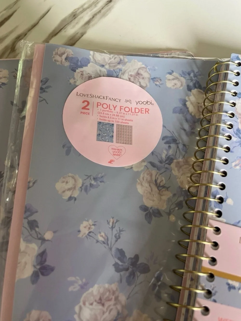 LoveShackFancy binder blue