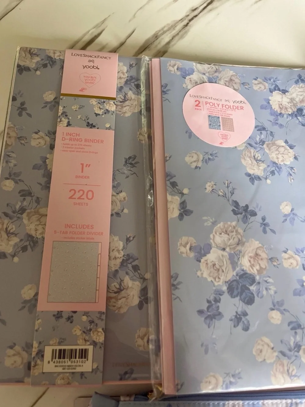LoveShackFancy binder blue