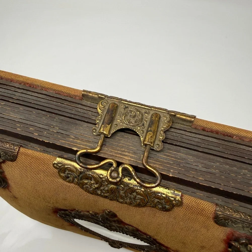 Victorian Standing Cabinet Card Photo Album Antique velvet heart mirror album