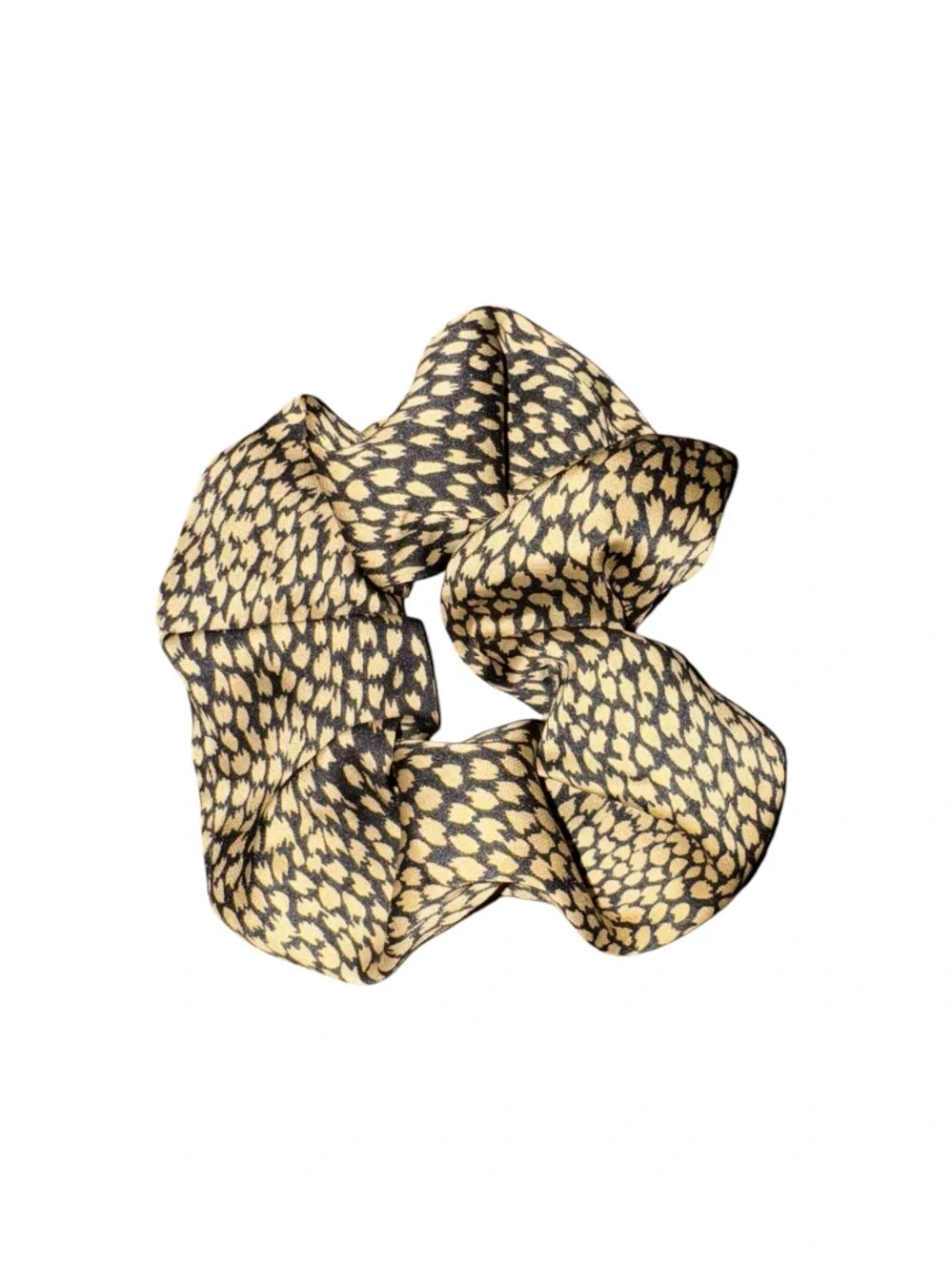 Classic Printed Scrunchie in Black and Cream