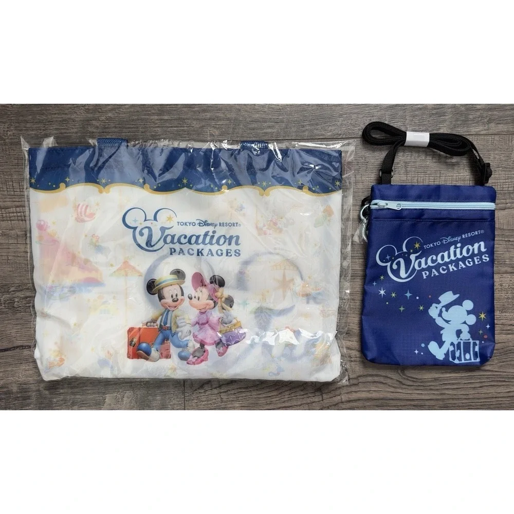 Tokyo Disney Resort Vacation Package Multi Gauze Blanket & Shoulder Bag Htf