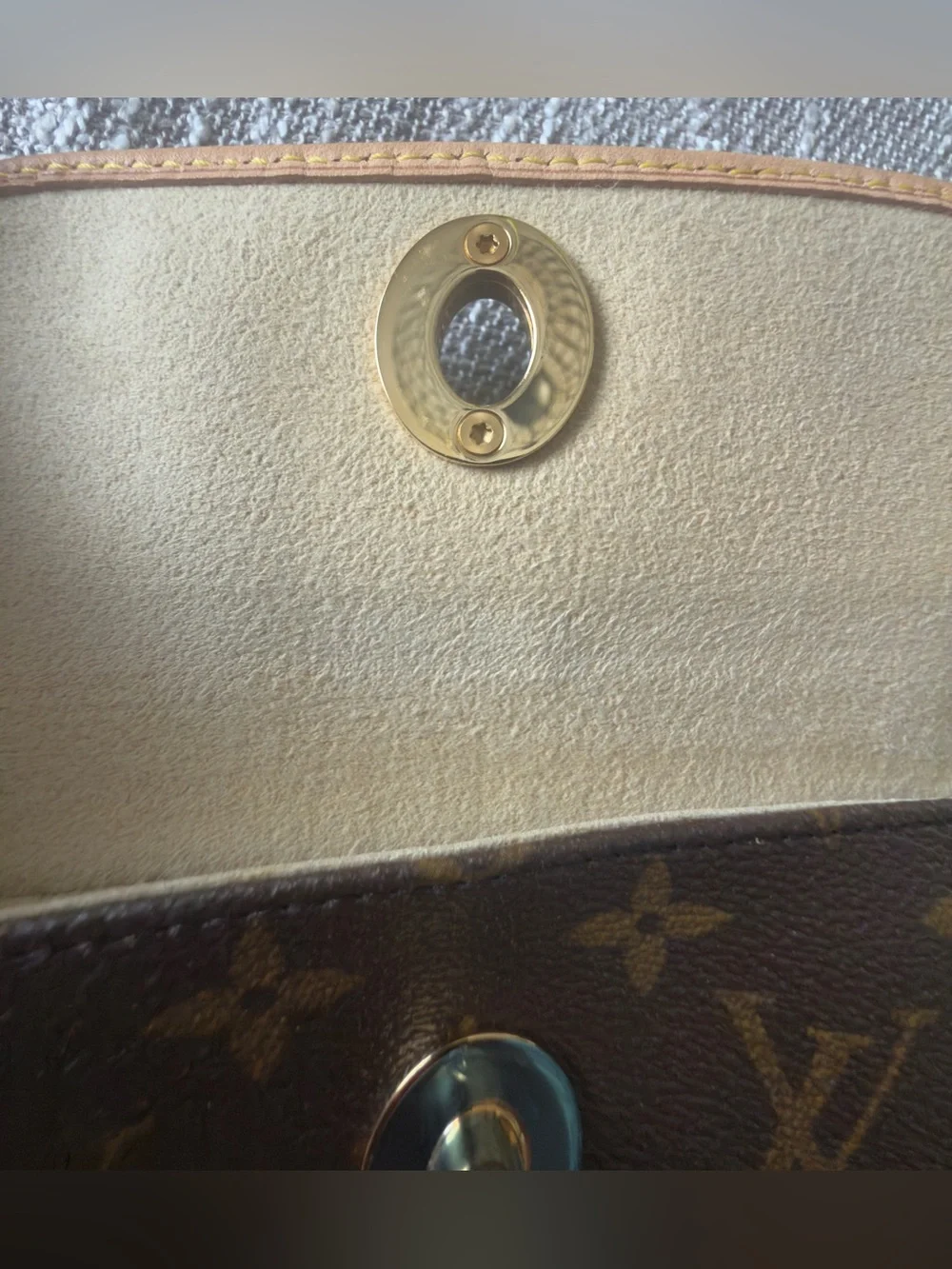Louis Vuitton detail wear gold