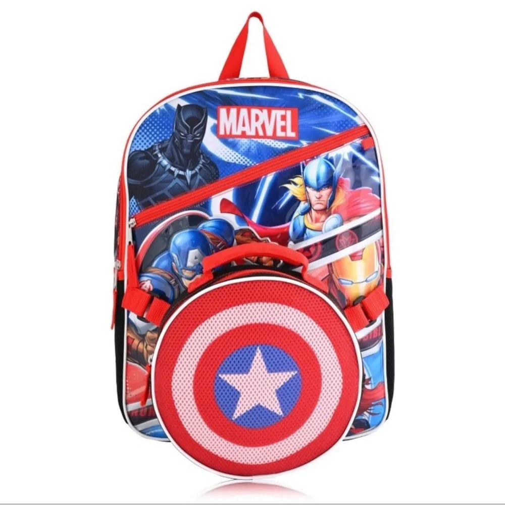 Marvel Avengers 5-Piece Backpack & Lunch Bag Set, New!