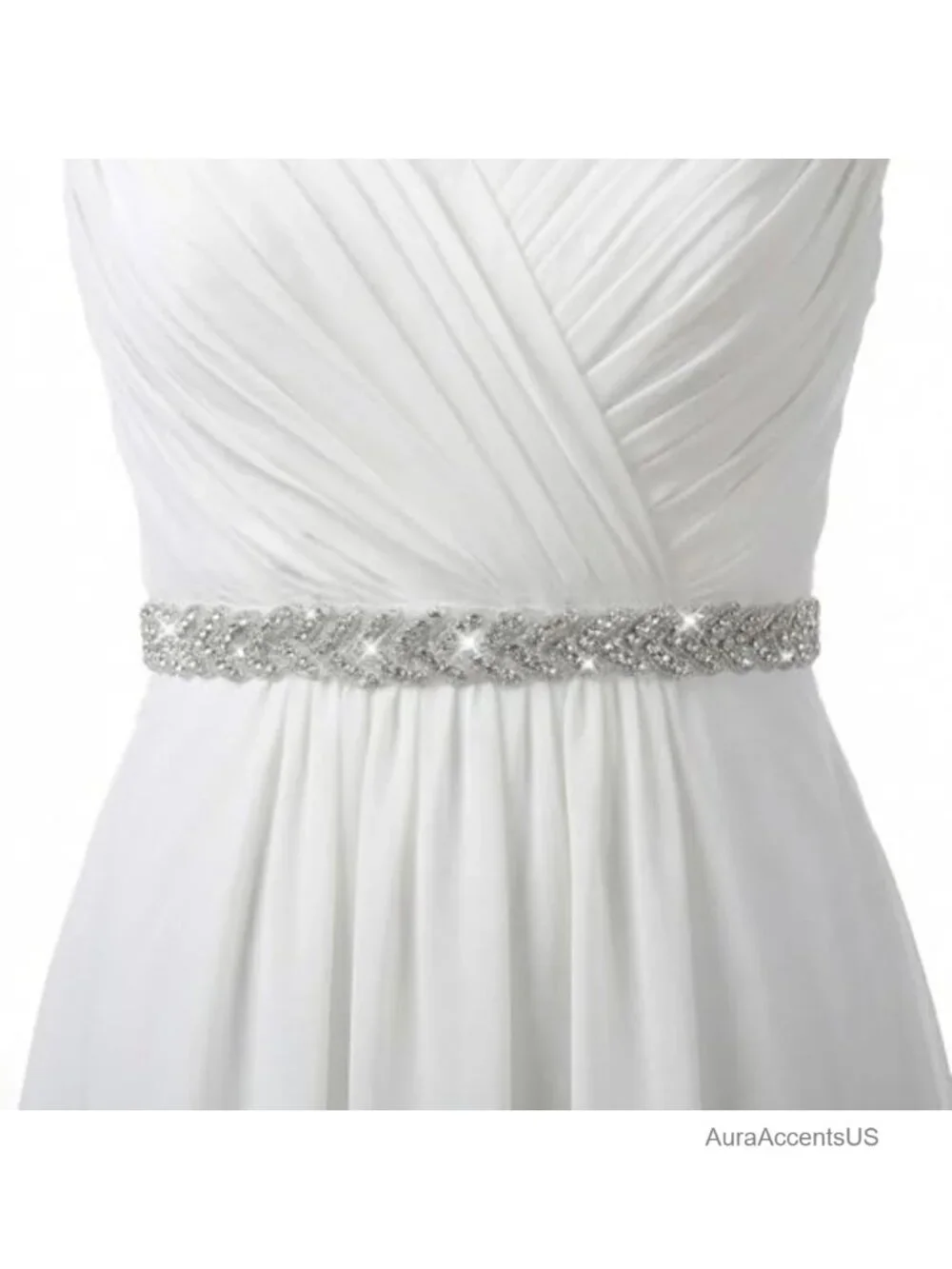 Sparkly Rhinestone Belt for Women Dress Wedding Party Crystal Sash Adjustable