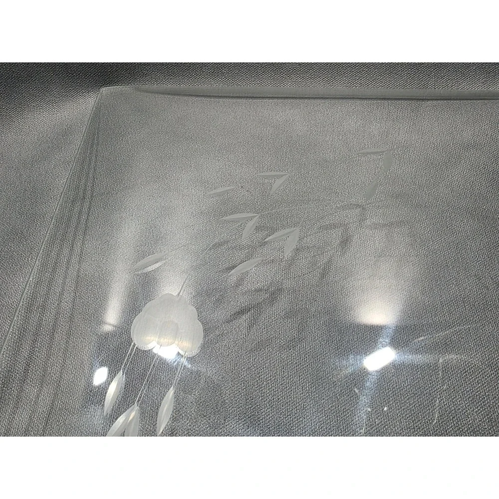Princess House Heritage Crystal Square Platter 12in Etched Floral Tray #106