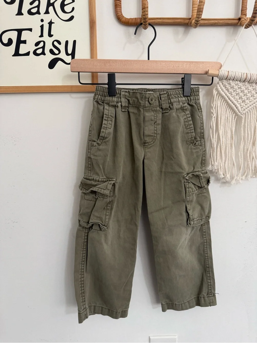 Old Navy - 4T - Olive straight leg cargo pants