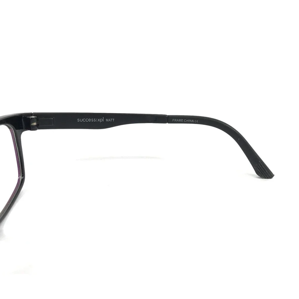 Success Eyeglasses Frames MATT BLACK Matte Black Rectangle Full Rim 55-16-140