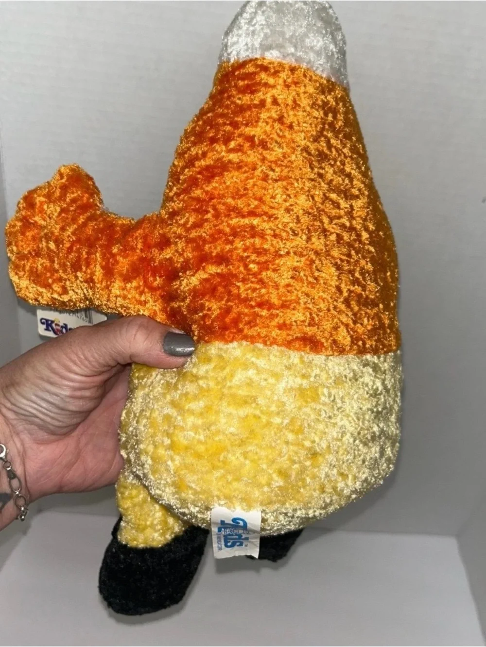 Vintage 2002 Kids of America Candy Corn Plush Halloween BOO Tag 15” Stuffed Toy