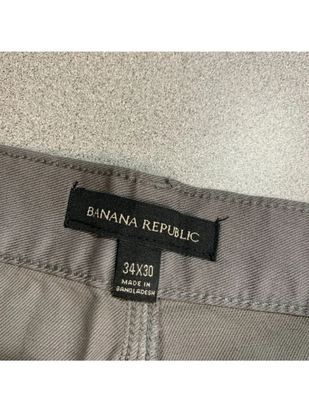 NWOT Banana Republic Men's 34x30 Gray Slim Fit 5-Pocket Chino Pants Cotton Blend