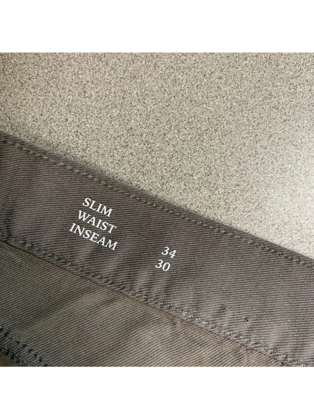 NWOT Banana Republic Men's 34x30 Gray Slim Fit 5-Pocket Chino Pants Cotton Blend