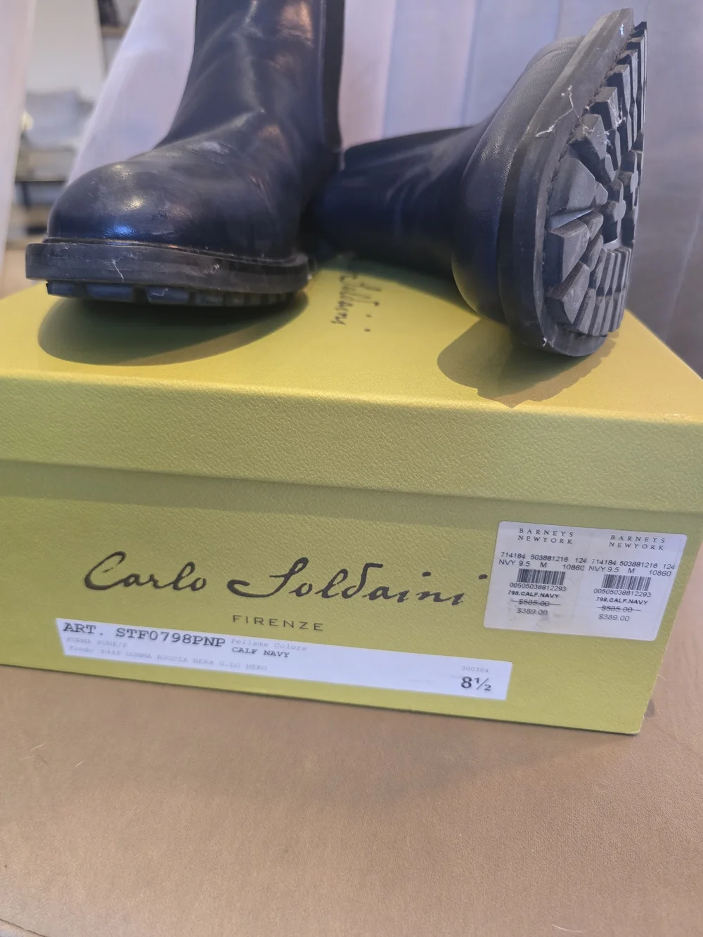 Men's Chelsea Boots in Dark Navy Leather