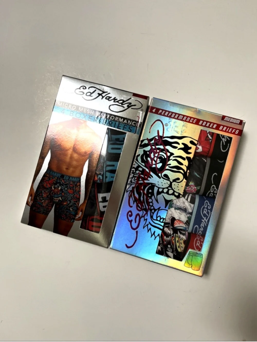 Ed Hardy 8pc Performance Boxer Briefs Bundle Medium Tattoo Multicolor NIB