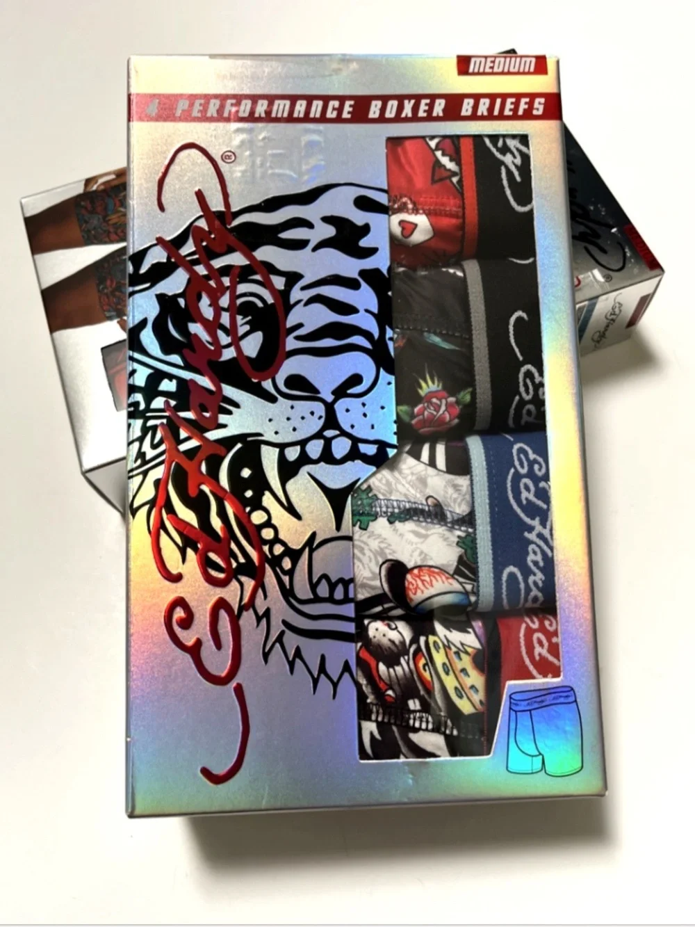 Ed Hardy 8pc Performance Boxer Briefs Bundle Medium Tattoo Multicolor NIB