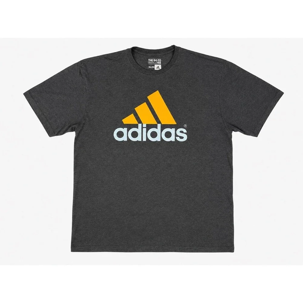 Adidas The Go-To Tee Men’s 2XL Charcoal Heather Logo Graphic T-Shirt Athletic