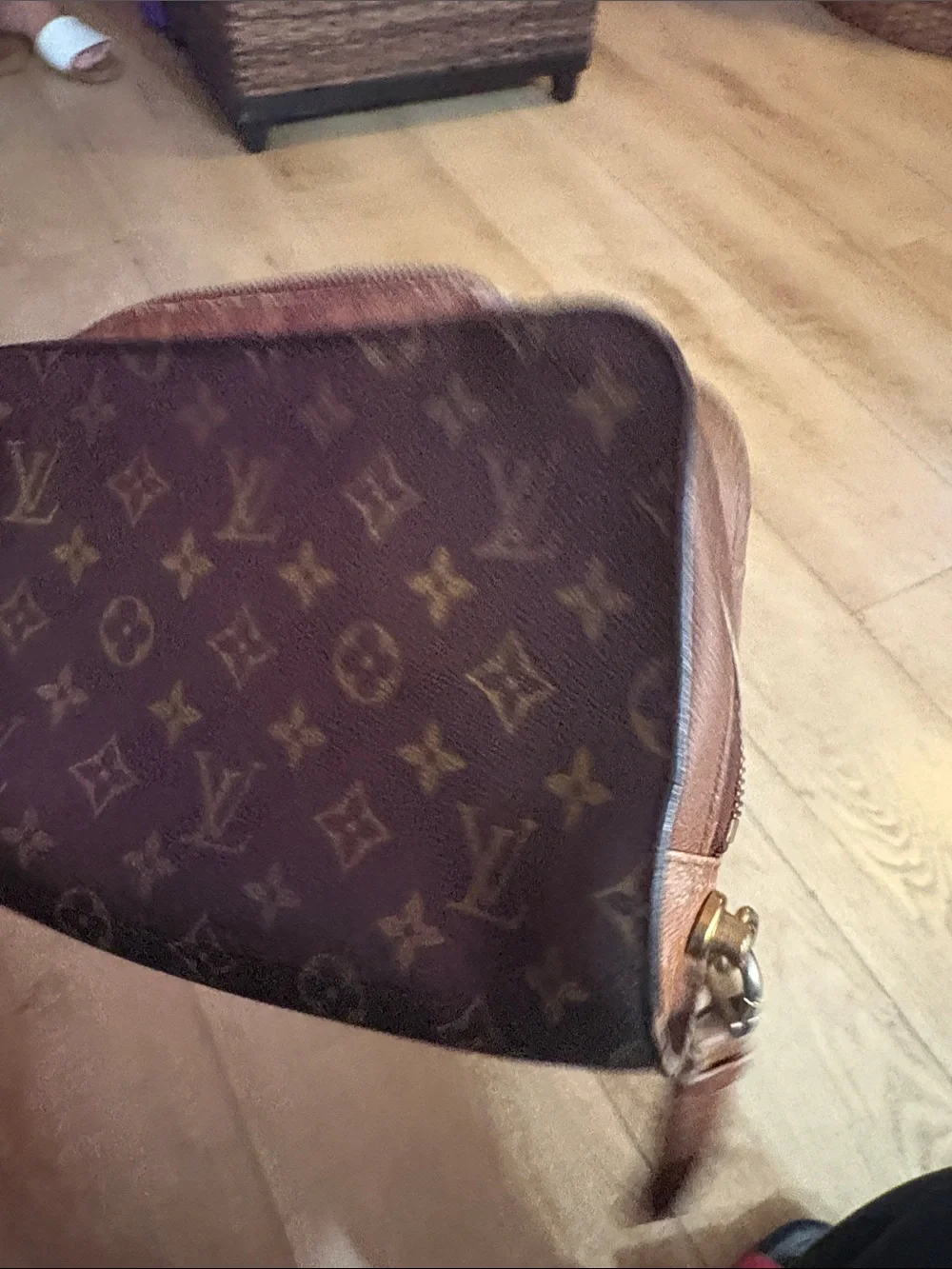 Louis Vuitton Vintage Monogram Canvas Wristlet Pouch with Leather Strap