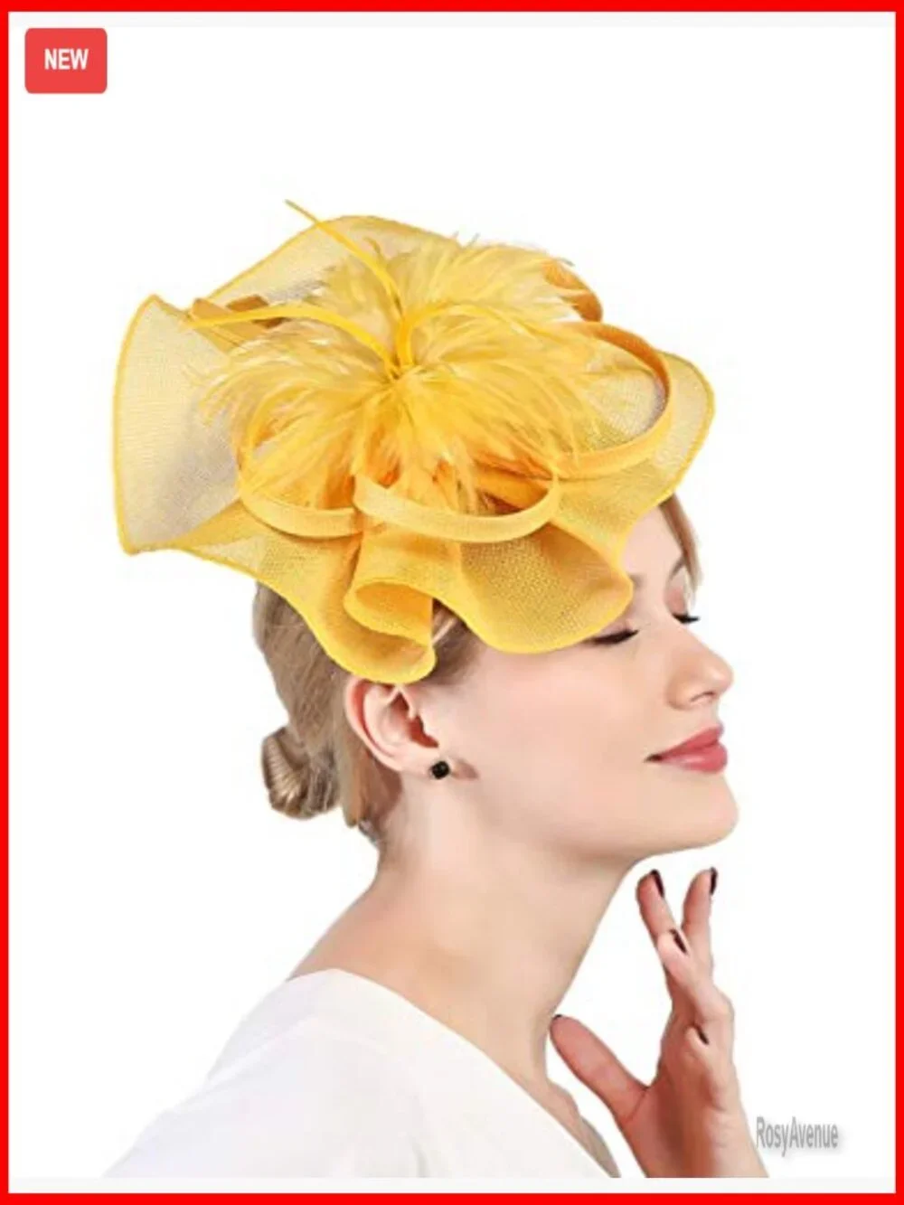Vintage Floral Fascinator Headband with Feathers for Derby Wedding Tea Party
