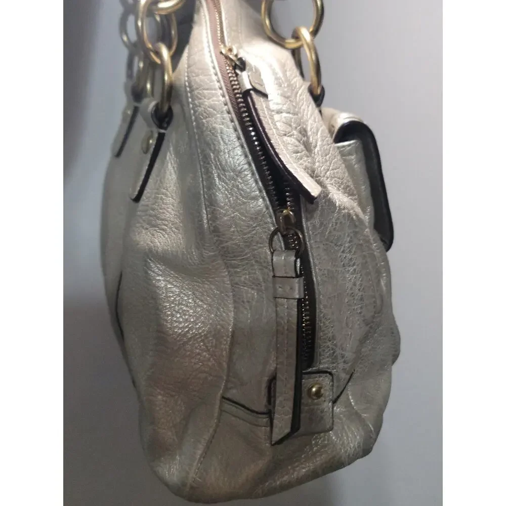 Coach Y2K Soho Courtney Dome Satchel metallic gold leather w/ whipstitch